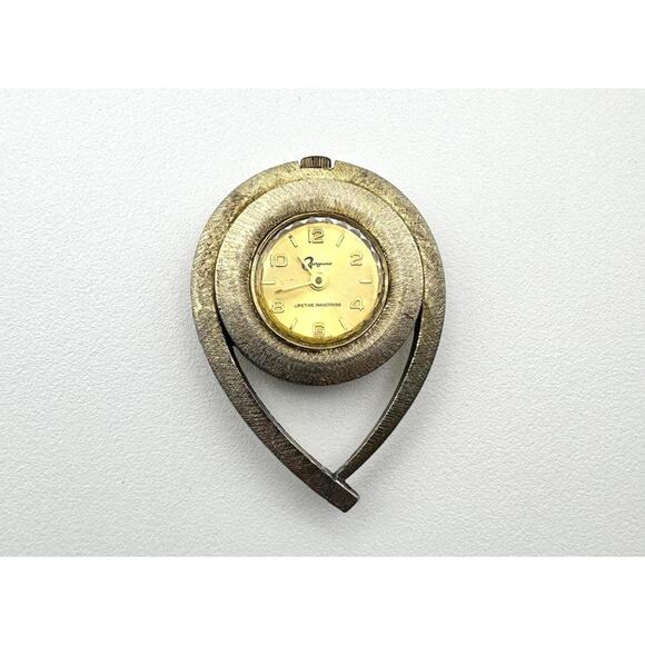 Vintage Bayron Teardrop Pendant Watch – Swiss Made Gold-Tone Retro Jewelry - Picture 1 of 6